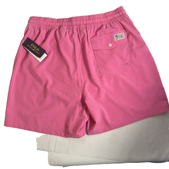 Polo Ralph Lauren Men's XL Pink Solid Polo Swim Trunks - Picture 2 of 8
